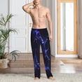thumbnail image 2 of Lsque Blue thunder bolt light Print Men's Pajama Pants, Lounge Pant - Comfortable Home Wear,Elastic Waistband, Stylish Design-Medium, 2 of 6