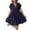Navy, variant on FAIWAD Summer Dresses for Women Short Sleeve V Neck Loose Ruffle Sundress Casual Flowy Mini Dress