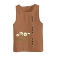 thumbnail image 1 of Birdeem Tank Top for Women Womens Printing Color Tank Top with Round Neck Faux Cotton and Linen Button Design and A Sense of Top with Round Neck Tank Tops, 1 of 12