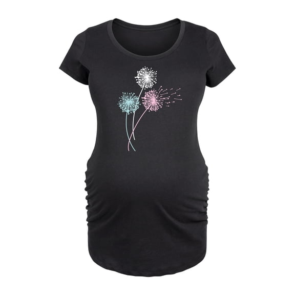 Instant Message - Pastel Dandelions - Women's Maternity Scoop Neck Graphic T-Shirt