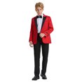 thumbnail image 4 of Boys Tuxedo Set Paisley 5pc Satin Shawl Lapel With Matching Solid Vest & Pants With Free Shirt & Bowtie, 4 of 5