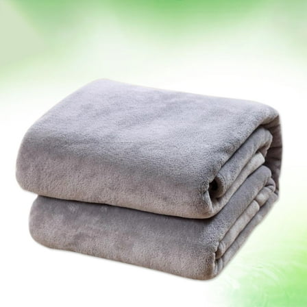 PAMINGONO 1Pcs Flannel Fleece Blanket Throw Blankets for Bed Silver Grey 39x55in Polyester Fiber Lightweight