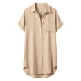 thumbnail image 5 of Women Cotton Swimsuit Coverup Shirt Dress Button Down Bathing Suit Cover Up Beach Vacation Outfits, 5 of 5