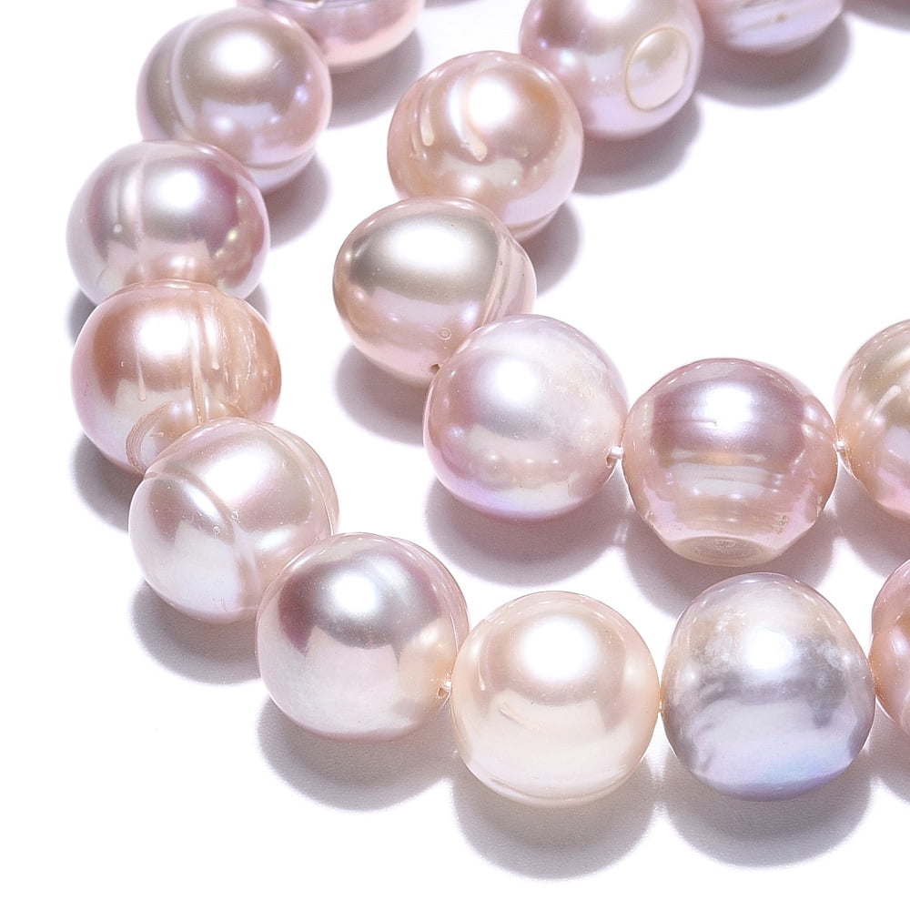 Natural Cultured Freshwater Pearl Beads Strands Potato Misty Rose 10.5~12x9.5~12.5mm Hole: 0.6mm about 32~33pcs/strand 13.78~13.98 inch(35~35.5cm)