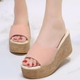 thumbnail image 1 of Mujeres Bowknot Beach Summer Pantuflas Plataforma Slope Heels Plus Size Shoes Wmkox8yii  hj789, 1 of 6