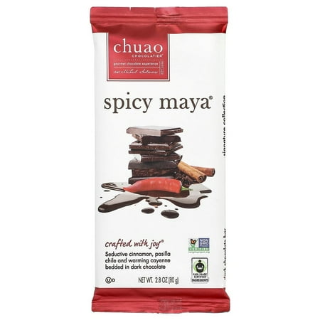 Chuao Chocolatier, Dark Chocolate Bar, Spicy Maya®, 2.8 oz Pack of 2