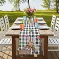 thumbnail image 4 of Table Runners 108 Inches Long Dress Scarves, Bunny Easter Farmhouse Coffee/Dining/Kitchen Table Runner for Living Room, Rabbit Black White Plaid Farmhouse 13x108 Inch, 4 of 9