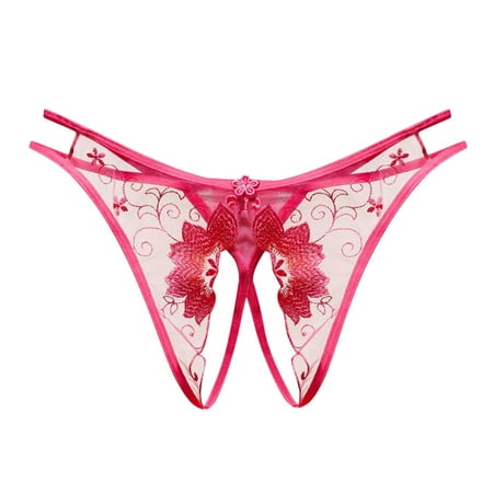 Crotchless Underwear for Women Hot Pink Panties Lingerie for Women Crotchless Cheeky Panties for Women One Size