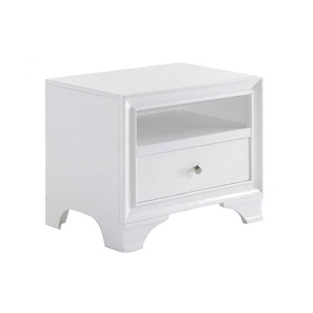 Brandon Collection 1- Drawer Nightstand, White