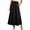 Black, variant on Women's Cotton Maxi Skirt High Waisted Casual Elastic Waist with Pockets Flowy Long Skirt for Vacation Summer Beach