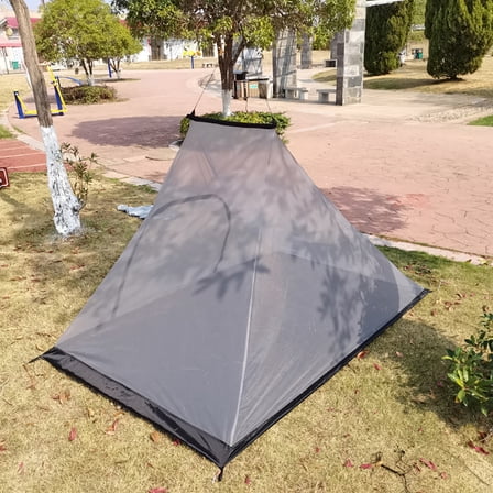 Mosquito Net with Bottom for Camping Bed Compact and Ultra-Light for Travel Outdoor Lightweight Mesh for 2 Person (Grey)