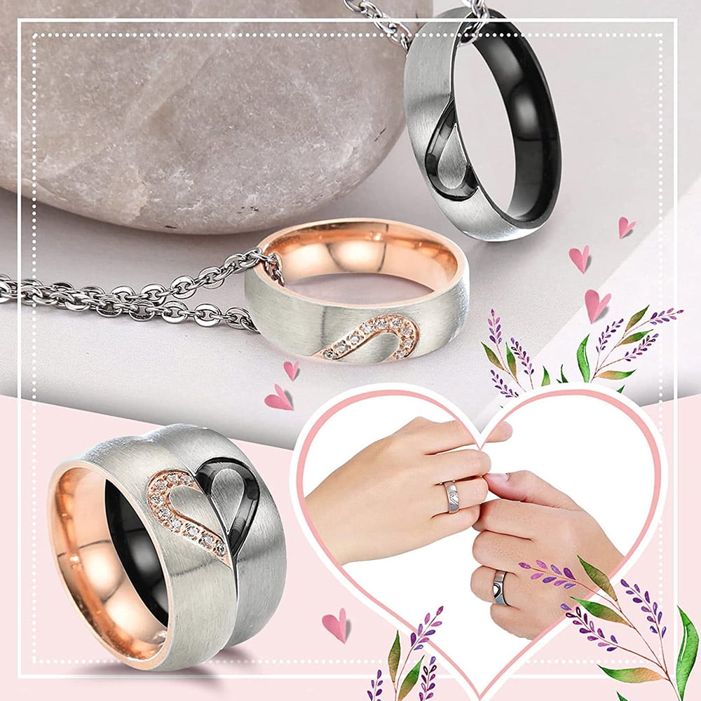 Half Heart Ring for Couples [Personalized] | FARUZO