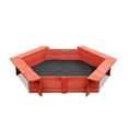 thumbnail image 4 of Sportspower 4.9' x 4.2' Hexagon Wooden Sandbox with Cover & Ground Liner, 4 of 8