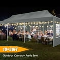 thumbnail image 3 of HOTEEL Canopy 10x30 Pop up Canopy with 8 Sidewalls Heavy Duty Party Tent Outdoor Party Event Gazebo Commercial Canopy Tents for Parties Wedding Outdoor Events,Gray, 3 of 14