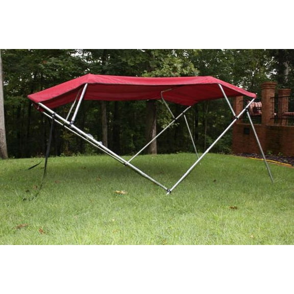 Burgundy Pontoon / Deck Boat Vortex 4 Bow Bimini Top 10' Long, 79-84" Wide, 54" High, Complete Kit, Frame, Canopy, and Hardware (FAST SHIPPING - 1 TO 4 BUSINESS DAY DELIVERY)