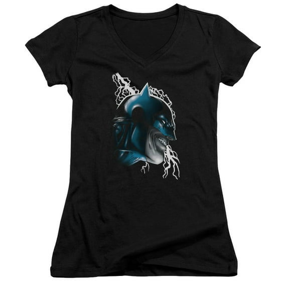 Batman Crazy Grin Junior Women's T-Shirt V-Neck Black