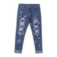 thumbnail image 3 of Douhoow Men Jeans Patchwork Grid Pants Hip Hop Pants Slim Fit Elastic Pencil Pants S-3XL, 3 of 6
