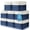 Blue White, variant on 8 Pack Collapsible Storage Bins Fabric Storage Bins Polyester Fabric Baskets with Handles Linen Closet Organizer for Shelf Home Closet Towels Toys(12 x 12 x 12 in,Beige)