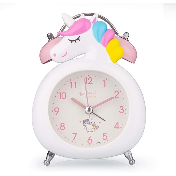 Unicornio blanco - Reloj de cabecera del dormitorio Reloj silencioso Xemadio LN-2158-2
