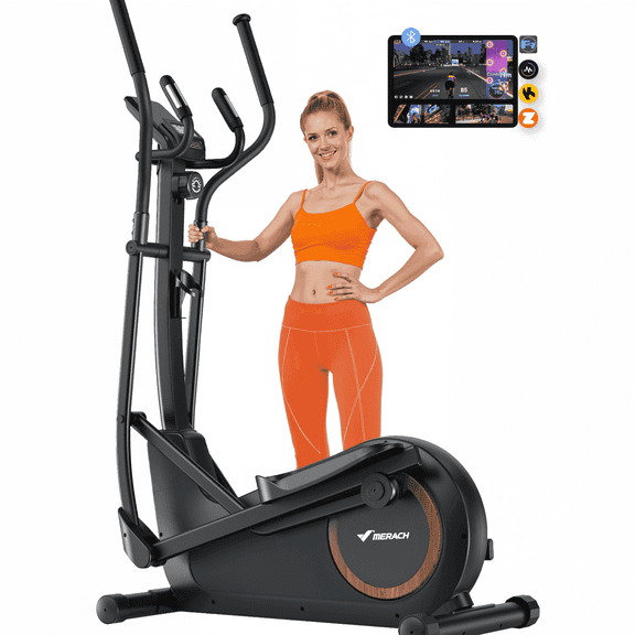 MERACH Elliptical Machine with 16 Resistance Levels, Quiet Home Cardio Fitness Equipment, 16.5"Stride Options