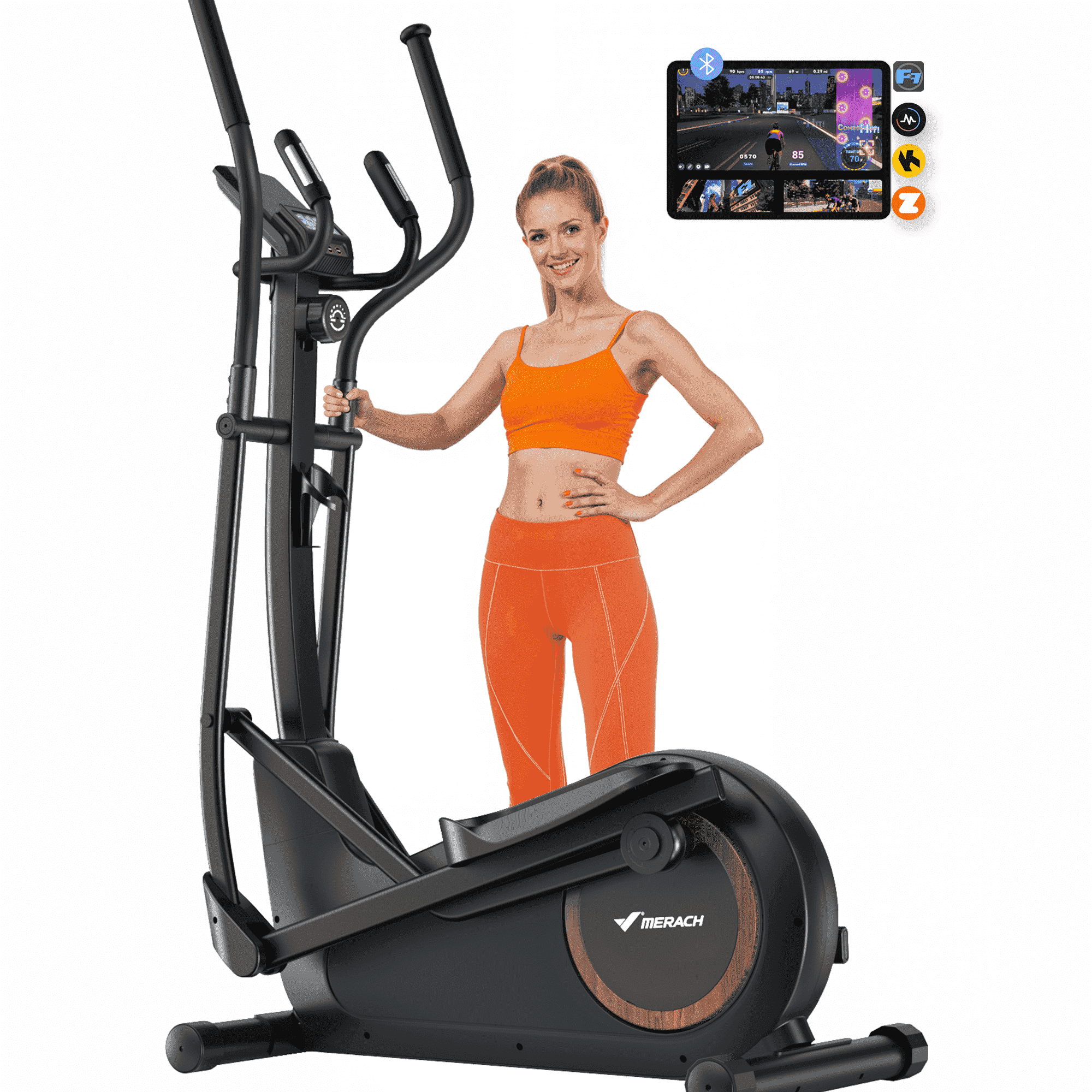MERACH Elliptical Machine with 16 Resistance Levels, Quiet Home Cardio Fitness Equipment, 16.5"Stride Options