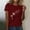 Red, variant on Munlar Trendy Womens Shirts Summer Beige 2025 Short Sleeve Dandelion Print Crew Neck Graphic Tops L