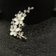 thumbnail image 4 of Broche de flor de piedra de ópalo, accesorio de ropa para mujer, boda Plata, 4 of 9
