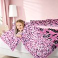 thumbnail image 5 of Homewish Pink Cheetah Print Queen Bedding for Girls, Princess Glitters Printed Bedding Comforter Set Queen, Pink Reversible, 7 Pieces, 5 of 7