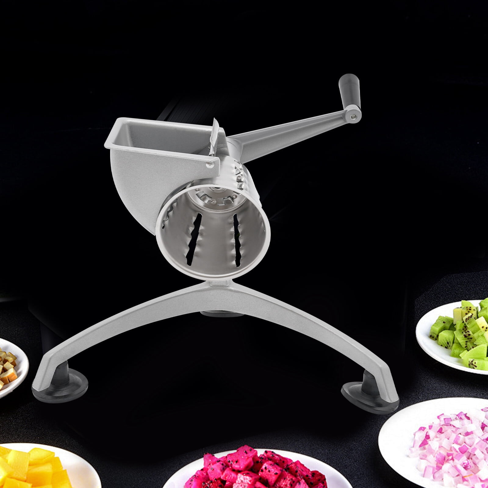 Vegetable Cutter, Manual Food Processor with 5 Interchangeable Blades, Hand Crank Salad Slicer for Vegetables, Cheese, Fruits, Kitchen Slicer & Dicer, Easy to Use, Durable