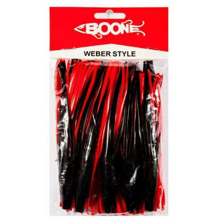 Boone Tuna Tail Weber Style Skirt (Pack of 10), Red/Black 