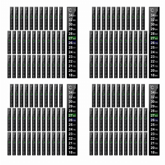 144 Pieces Digital Temperature Sticker Adhesive Thermometer Strip Fermenter Adhesive Crystal Strip Aquarium Thermometer