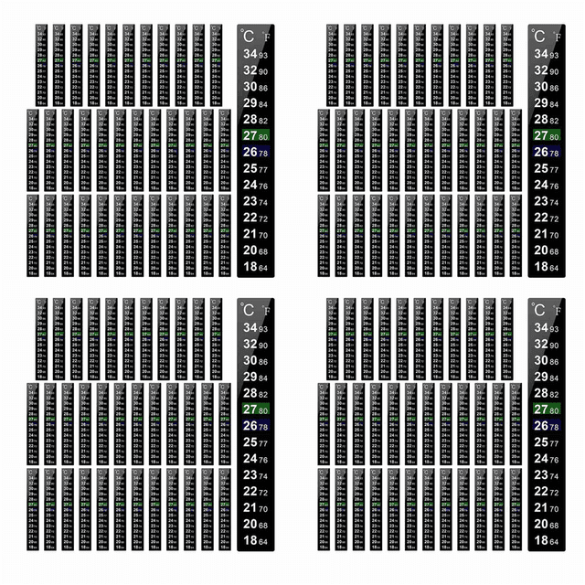 144 Pieces Digital Temperature Sticker Adhesive Thermometer Strip Fermenter Adhesive Crystal Strip Aquarium Thermometer