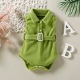 thumbnail image 2 of Easter Savings Clearance! Yievot Toddler Baby Girl Ribbed Romper With Belt Solid Sleeveless Casual Summer Jumpsuit Newborn Baby Girls Bodysuit Clothes Sets 0-24 Months, 2 of 7