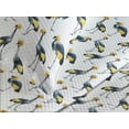 thumbnail image 3 of Ambesonne Bird Print Quilted Coverlet 3 Pcs, Exotic Art Jungle Cranes, Queen Size, Earth Yellow and Night Blue, 3 of 4