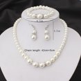 thumbnail image 5 of UDIYO Women Faux Pearls Alloy Necklace Bracelet Earrings Wedding Bridal Jewelry Set, 5 of 6