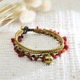 thumbnail image 1 of Red Coral Multi Strand Brass Beaded Handmade Jingle Bell Bracelet, 1 of 5