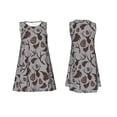thumbnail image 7 of Naloa Brown Moose with Pinecones Print Women's Summer Spring Casual Beach Sundress,Vacation Sleeveless Tank Crewneck Loose Dresses, 7 of 7