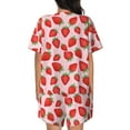 thumbnail image 3 of Rocae Strawberries for Two Piece Sleepwear Pajamas Sets for Women Soft Short-Sleeved Pjs with Lounge Shorts Small, 3 of 9