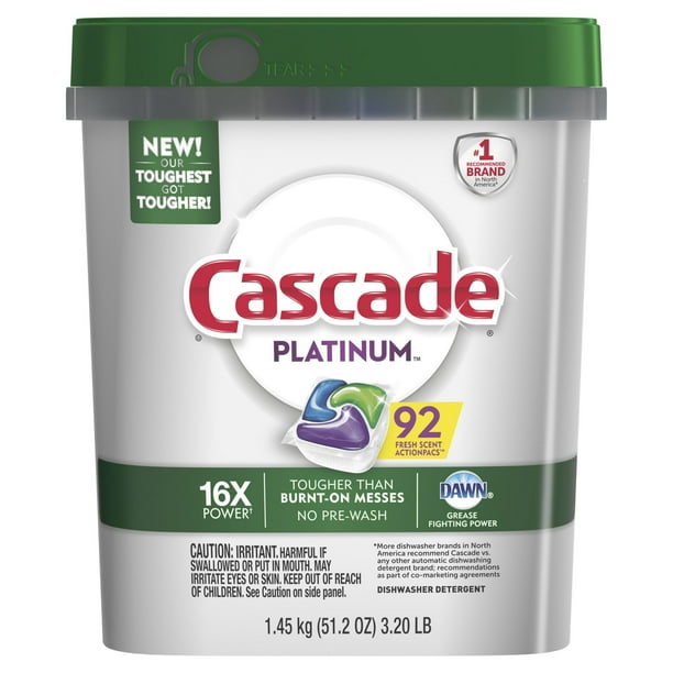 Cascade Platinum ActionPacs Dishwasher Detergent with Dawn, Fresh Scent