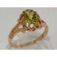 thumbnail image 2 of LBG British Made 14k Rose Gold Natural Peridot Womens Engagement Ring - 33 size options - Size 10.75, 2 of 7