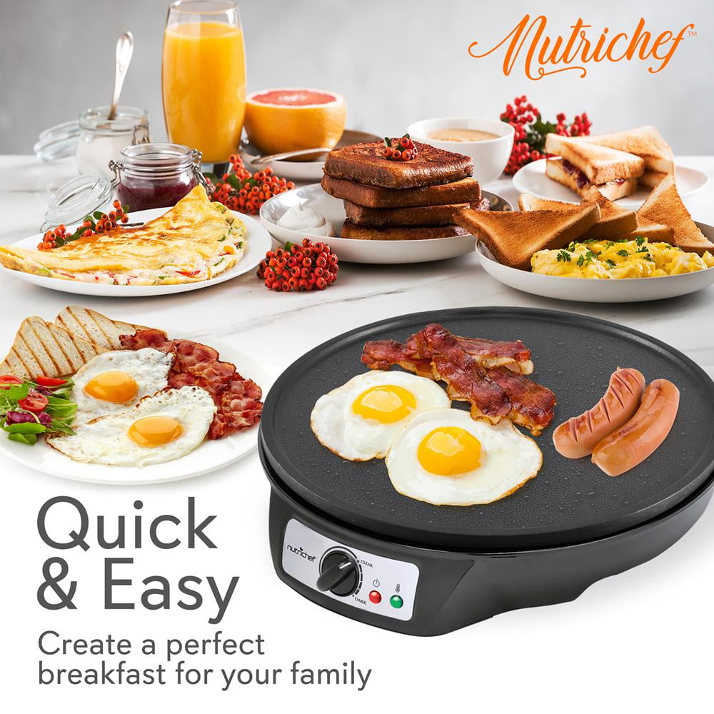 Lumme Crepe Maker - Nonstick 12-inch Breakfast Griddle Hot Plate - Black -  Bed Bath & Beyond - 33170722