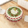 thumbnail image 6 of Nanqianyi Christmas Wreath Snowflake Round Tablecloth,60 Inch,Washable Table Cover for Holiday Party Kitchen Dinning Decor, 6 of 6