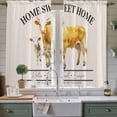 thumbnail image 2 of Farmhouse Cow Kitchen Curtains, Vintage Animal Life Better Abstract Text Light Filtering Window Curtain Panels, 2Pcs Rod Pocket Window Treatments Set for Living Room Bathroom Bedroom 42x63 Inches, 2 of 9