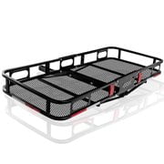 (12 pack) OxGord Universal Auto Steel Rear Hitch Mount Carrier Basket For Cars/Trucks/SUV - Max Capacity Of 500Lbs