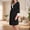 Black, variant on Women's Nursing Nightgown Lace Trim 3/4 Sleeve Breastfeeding Dress Loose V Neck Wrap Maternity Sleepwear