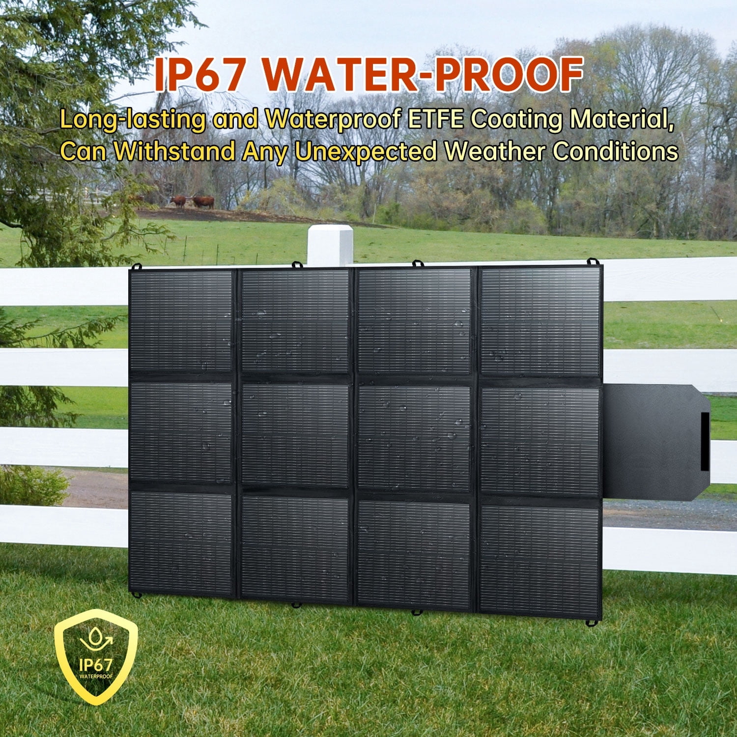 SAGEPEAK 500W Foldable Solar Panel, 23% High Efficiency IP67 Waterproof Solar Charger for Power Station, RV, Camping