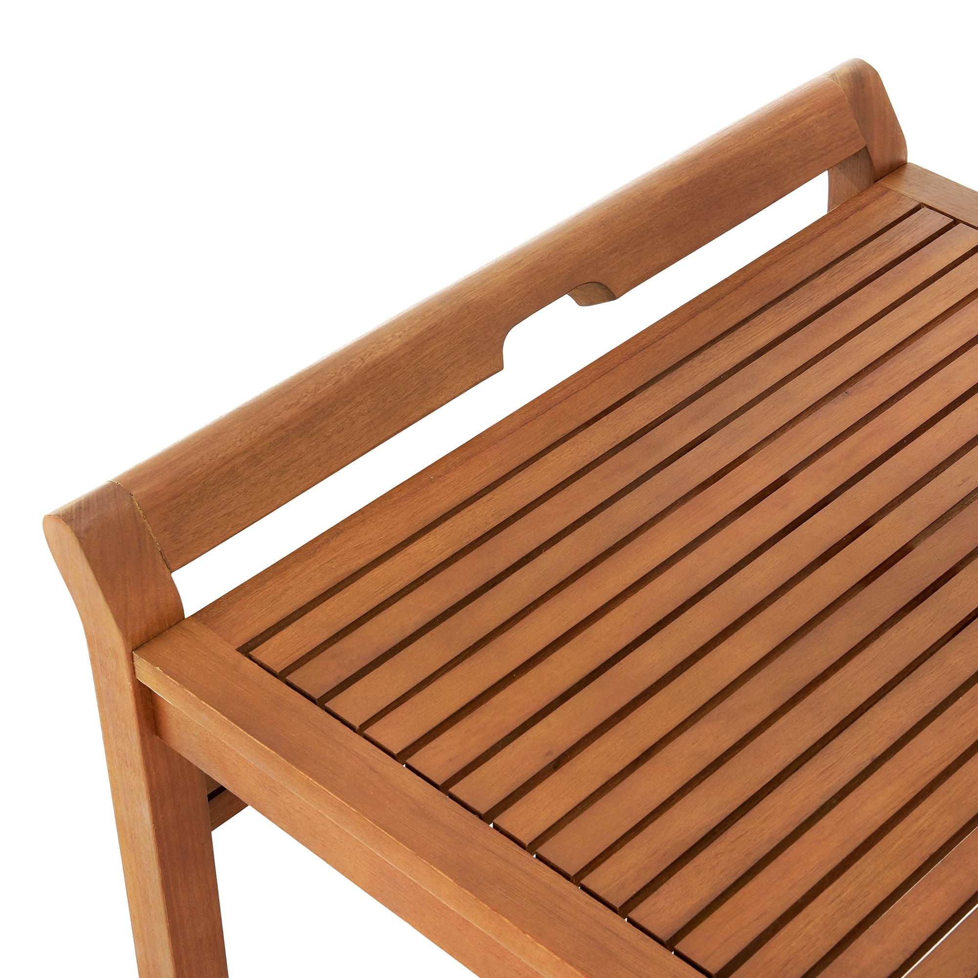 Alaterre Furniture Stamford Eucalyptus Wood Outdoor Bench and Coffee Table, Natural