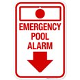 thumbnail image 1 of Emergency Pool Alarm Sign, Pool Sign, Vinyl Sticker, 1 of 1