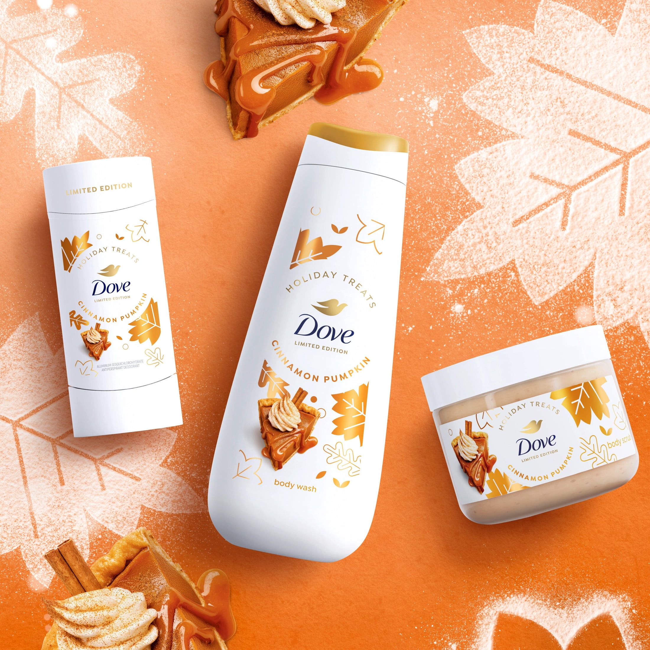 Dove Limited Edition Holiday Treats Antiperspirant Deodorant Cinnamon Pumpkin Pie 72-Hour Sweat & Odor Protection ,2.6 oz