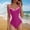 #0237-Hot Pink, variant on Xucatan Women's Color Block One Piece Swimsuit with Full Hip Coverage and Removable Pads, Modest Monokini for Beach Pool Vacation Gift